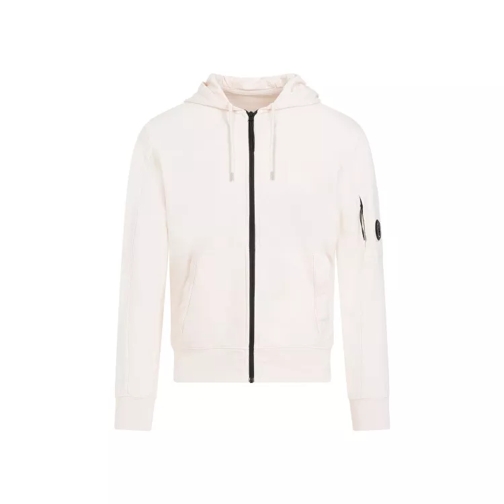 CP Company Beige Cotton Zipped Hoodie White 
