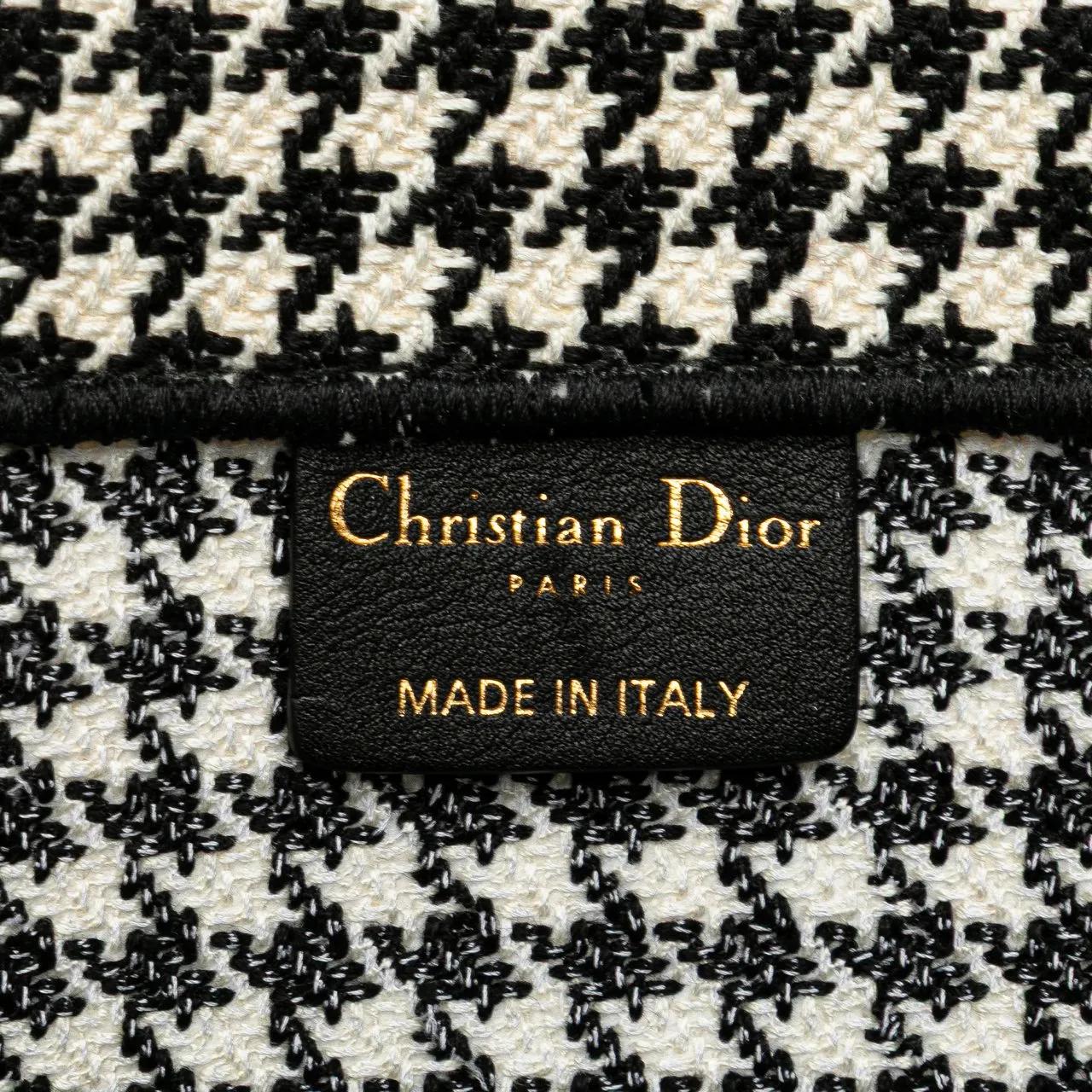 Thumbnail - Christian Dior Shopper - Large Canvas Houndstooth Embroidered Book Tote - Gr. unisize - in Schwarz - für Damen