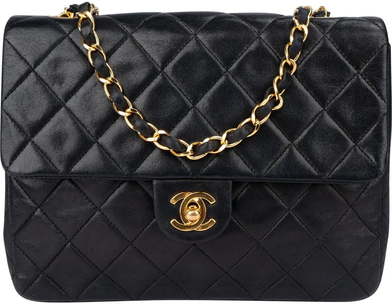 Chanel Crossbody Bags - Chanel Quilted Lambskin 24K Gold Single Flap Cross - Gr. unisize - in Schwarz - für Damen