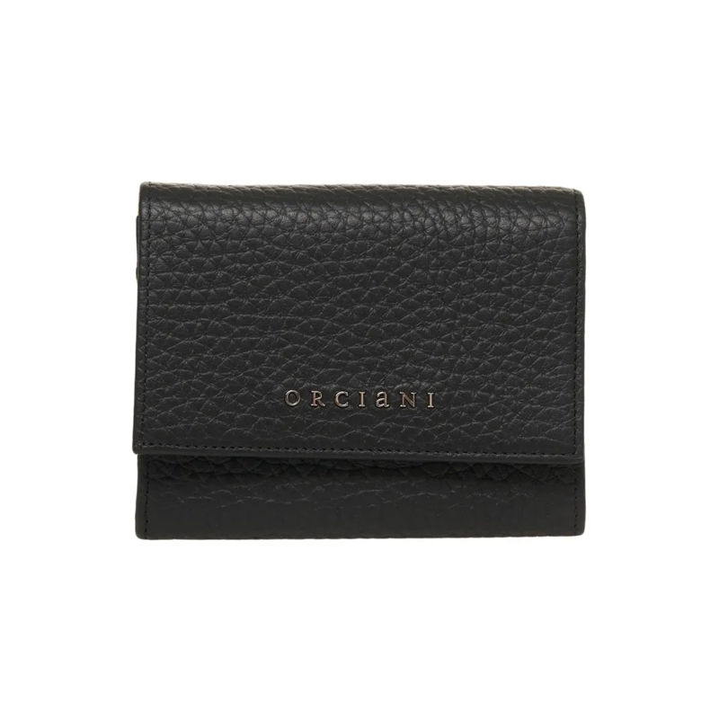 Orciani Geldbörse Hammered Leather Wallet Black