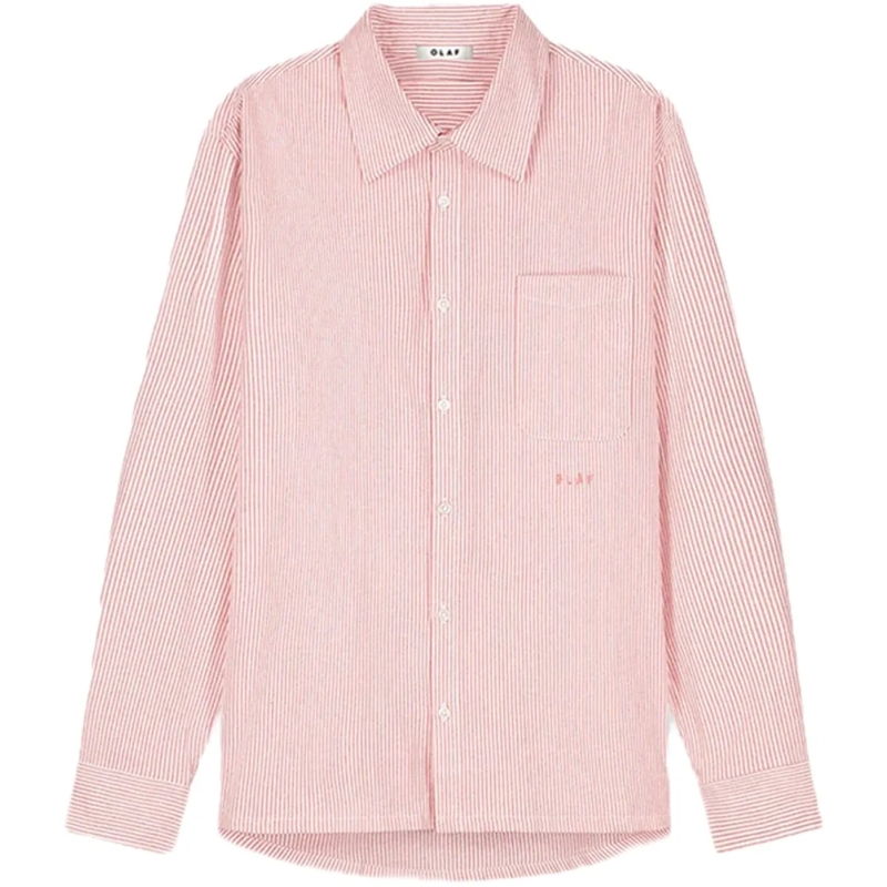 ØLÅF Legeres Oberteil overhemd streep wit oranje orange