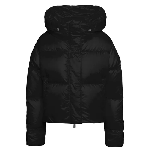 Anitroc Giorgia' Black Cropped Down Jacket With Logo Patch Black Daunenjacken