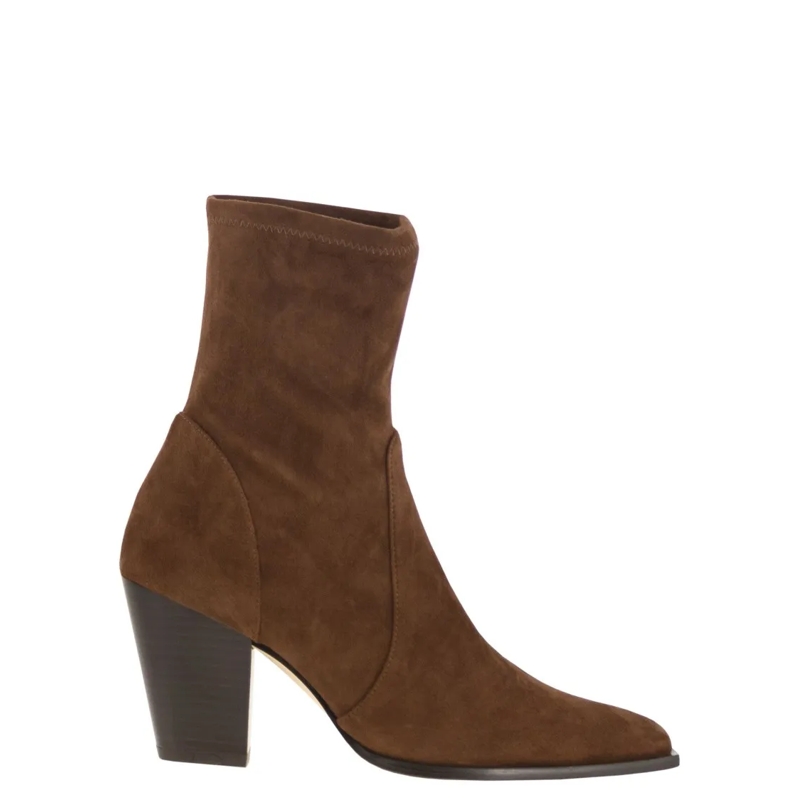 Stuart Weitzman Bottes Jolene - Suede Ankle Boots Grey