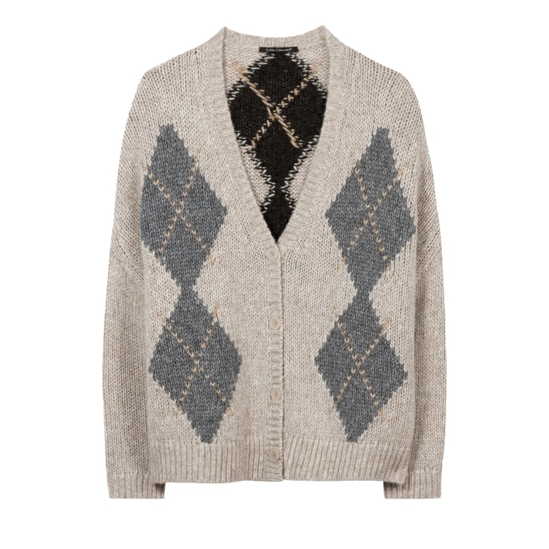 Luisa Cerano Vest Strickjacke aus Alpaka-Woll-Mix grau