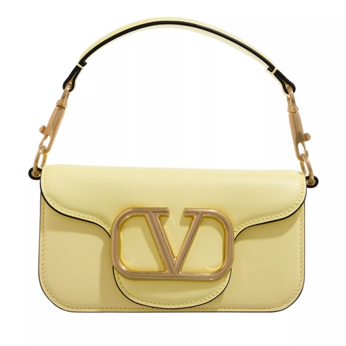 Valentino Garavani Locò Shoulder Bag Leather Pale Yellow Shoulder Bag