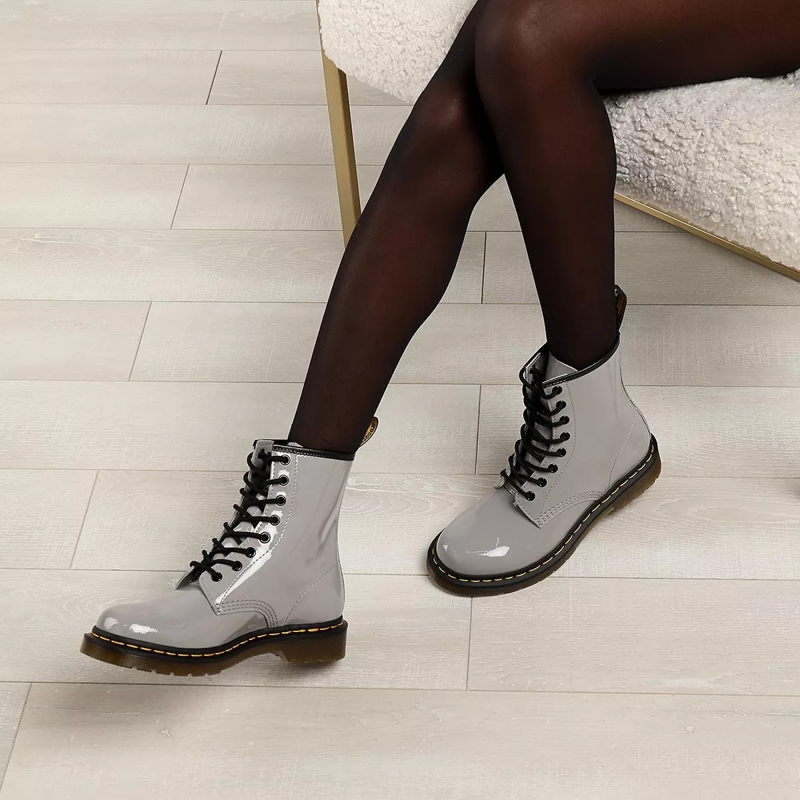 Dr. Martens Schnürstiefel 1460 W Zinc Grey Patent Lamper(Image 2)