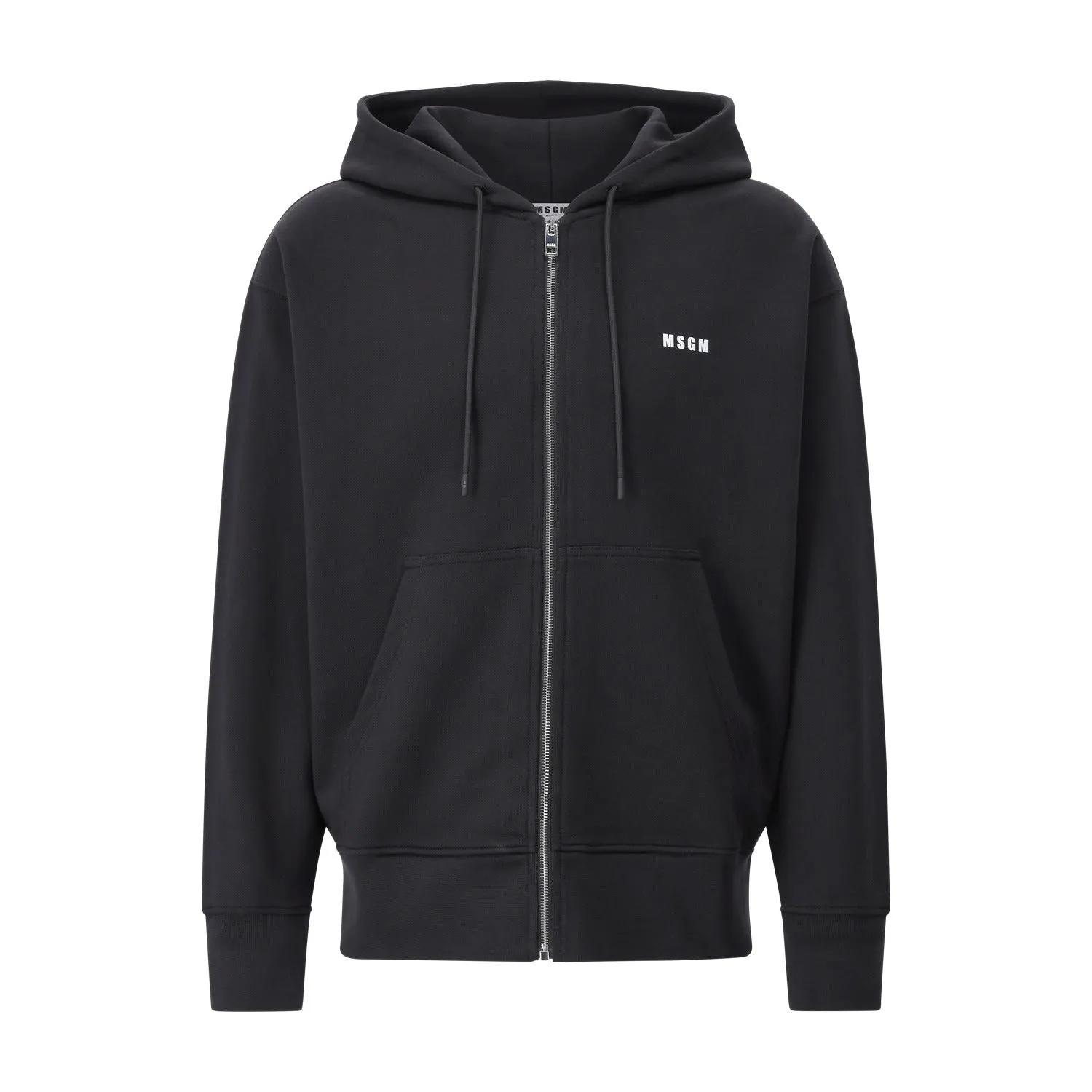 Thumbnail - MSGM - Sweatjacke mit Logo - Größe XL - schwarz