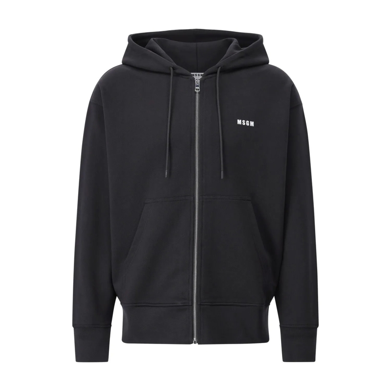 MSGM Übergangsjacke Sweatjacke mit Logo Schwarz