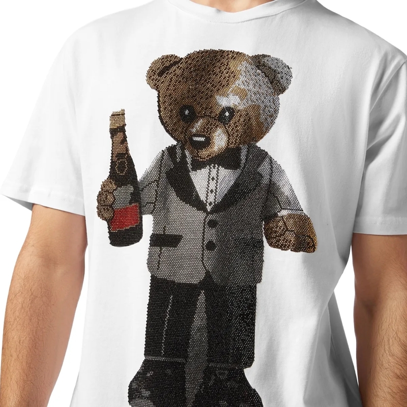 Philipp Plein T-Shirt T-Shirt Rundhalsausschnitt Ss Teddy weiss(Image 5)