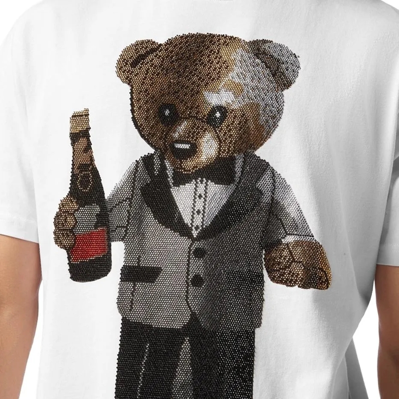 Philipp Plein T-Shirt T-Shirt Rundhalsausschnitt Ss Teddy weiss(Image 5)