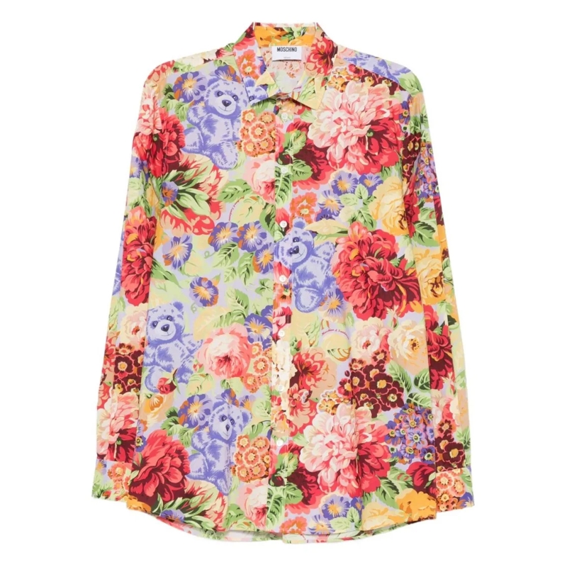 Moschino Hemd Multicolor Floral Print Shirt Neutrals