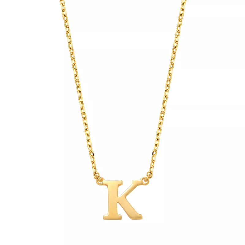 Isabel Bernard Collier court Le Marais Chloé 14 Karat Initial Necklace Letter K Gold