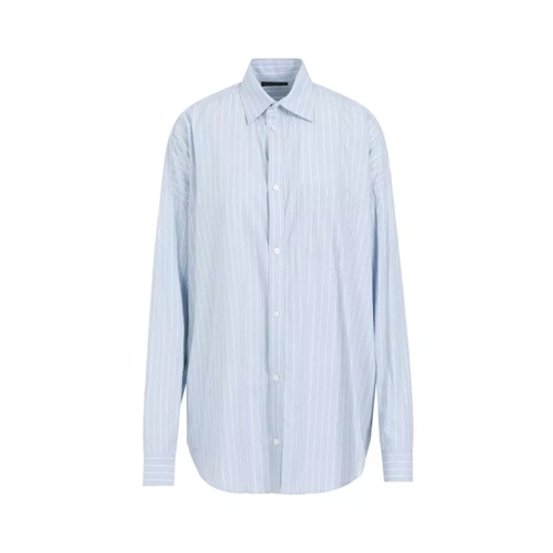 Balenciaga Cocoon Light Blue White Cotton Shirt Blue 