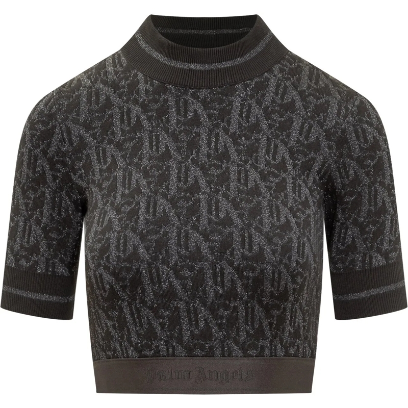 Palm Angels  Top Maglia Monogram dunkelgrau