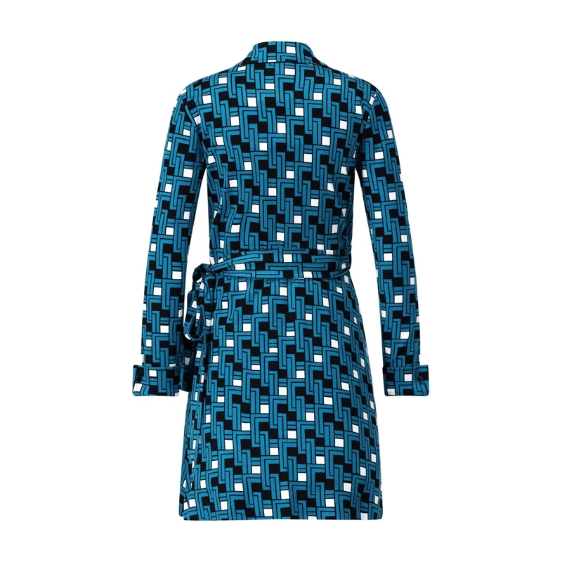 Diane von Furstenberg Minikleid Blusenkleid Didi mit Muster blau(Image 2)