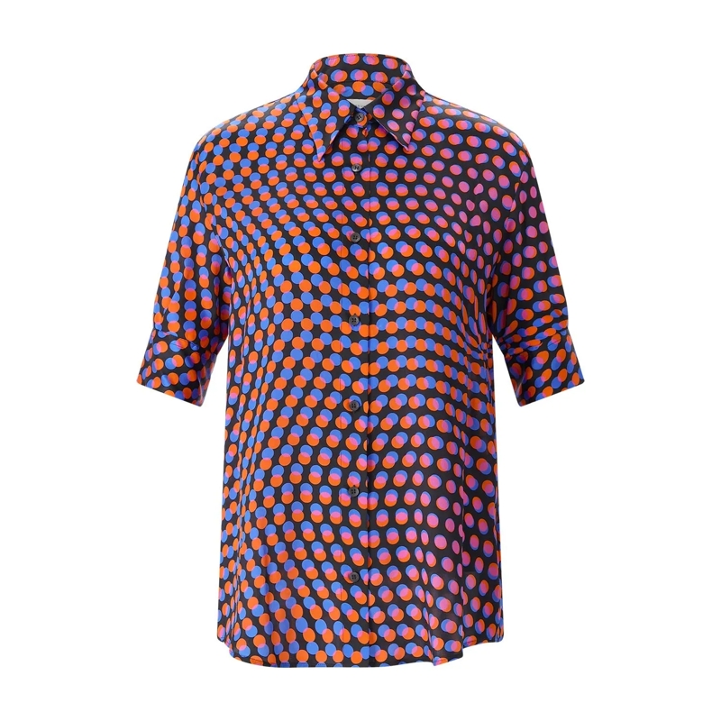 Dries Van Noten Chemisier Hemdbluse aus Seide mehrfarbig