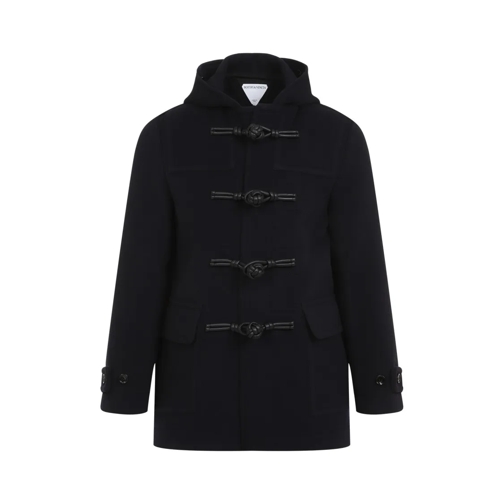 Bottega Veneta Navy Duffle Coat In Wool Blue 