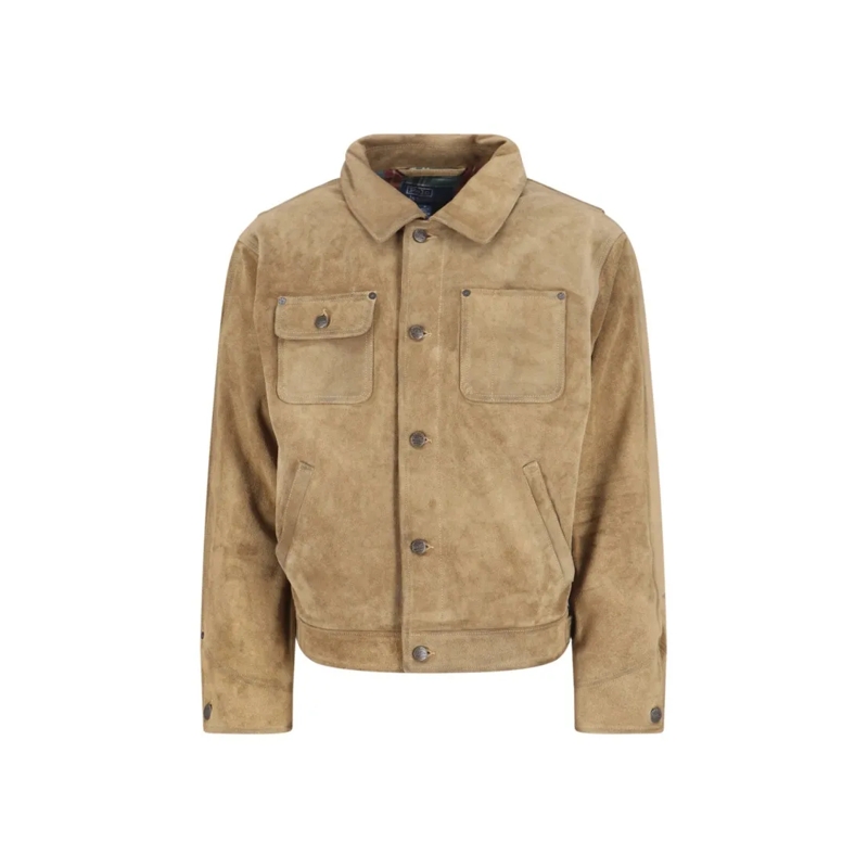 Polo Ralph Lauren  Structured Brown Jacket With Front Zipper Closure Brown