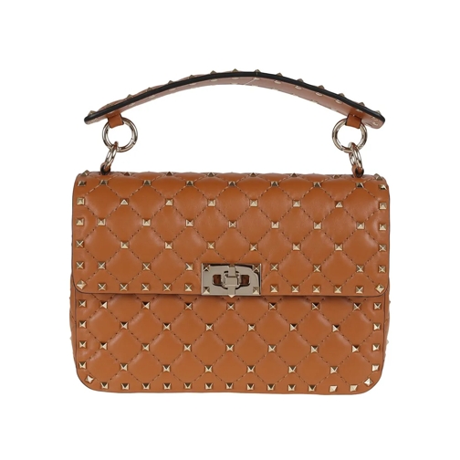 Valentino Sac à bandoulière Rockstud Spike Leather Bag Brown