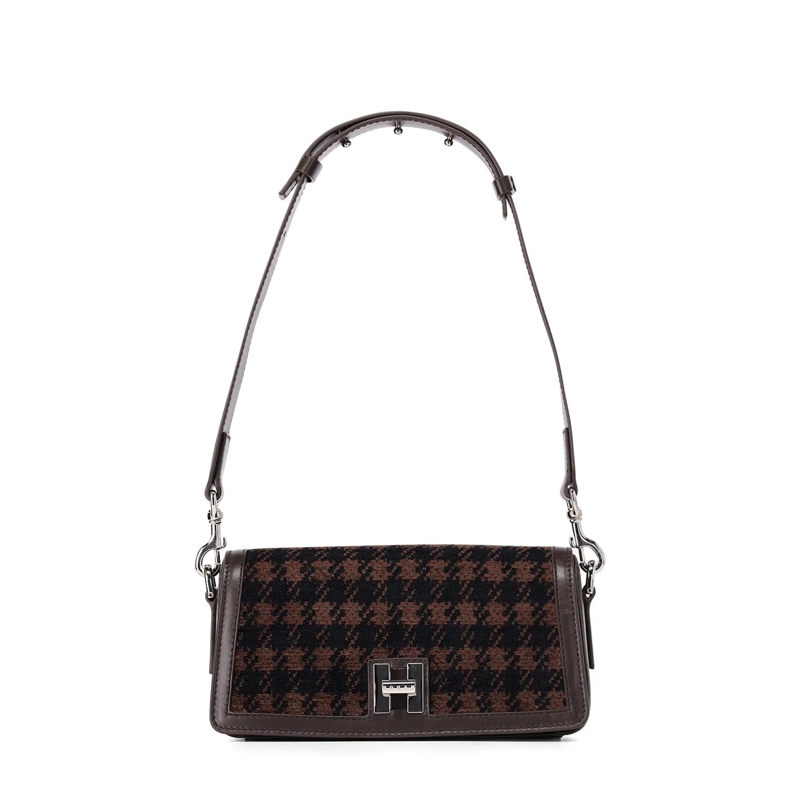 Hogan Sac Tasche aus Woll-Leder-Mix braun
