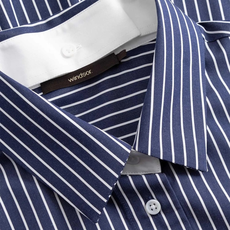 windsor. Bluse Hemdbluse aus Baumwolle blau(Image 3)