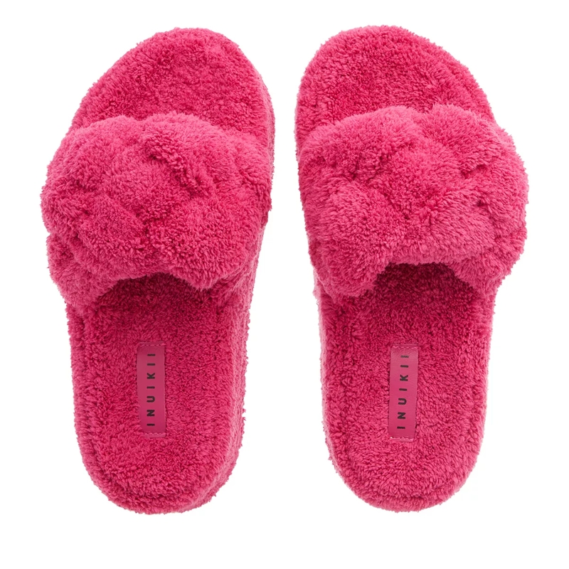 INUIKII Slides Teddy Braided Fuchsia(Image 4)