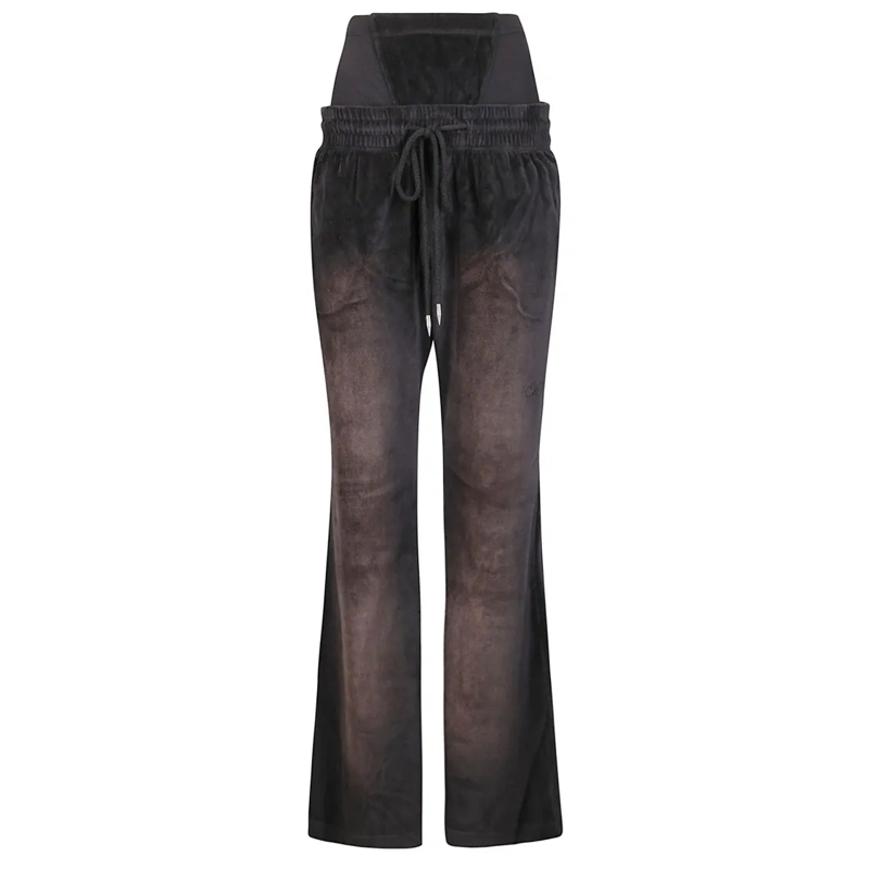 Knwls joggingbroek Velour Sport Pants With Adjustable Waist And Inner Black