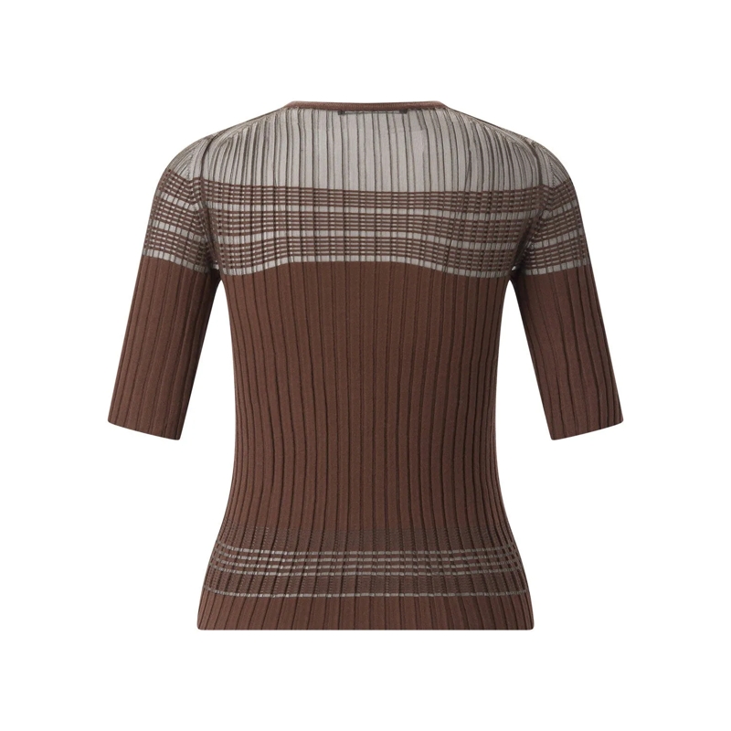 Luisa Cerano Pull Kurarmpullover aus Feinstrick braun(Image 3)