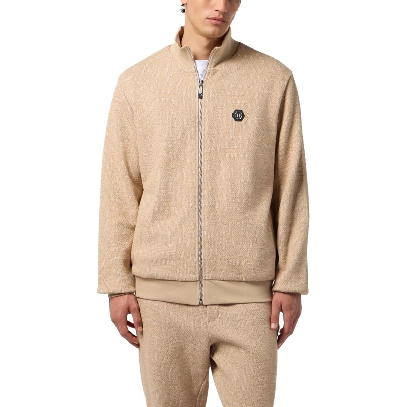 Philipp Plein Blouson Jacquard Tracksuit Jacket Monogram beige(Image 4)