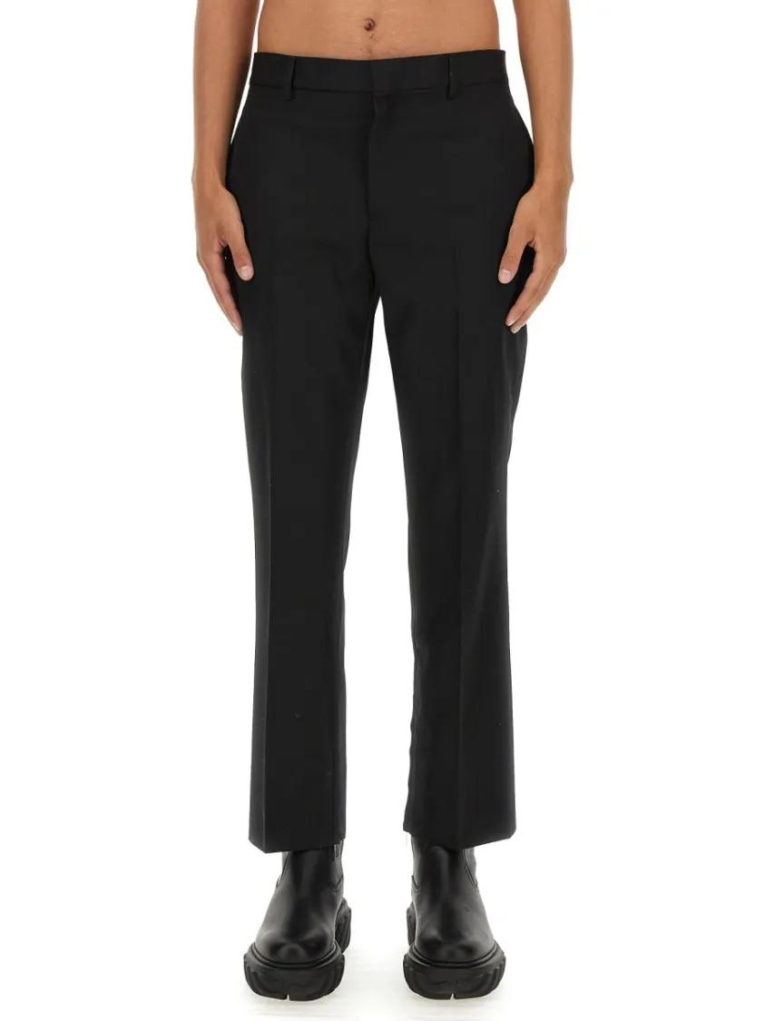 Thumbnail - Off-White - Slim-Fit Black Virgin Wool Pants With Tailored Sil - Größe 48 - schwarz