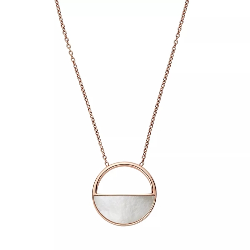 Skagen Elin-and Mother-of-Pearl Short Pendant Necklace Rose Gold Collier moyen