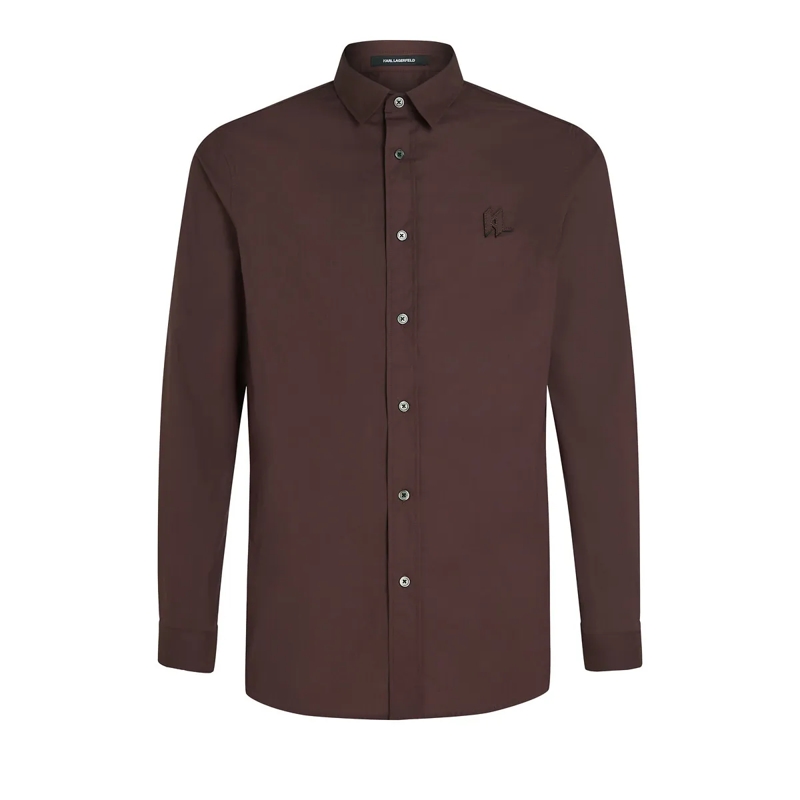 Karl Lagerfeld Hemd Monogram-Hemd braun