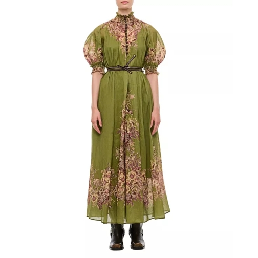 Zimmermann Ottie Swing Maxi Dress Green Robes Maxi