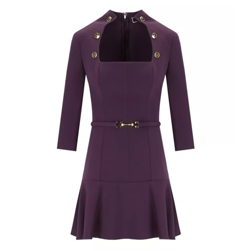 Elisabetta Franchi Purple Dress With Buttons Purple 