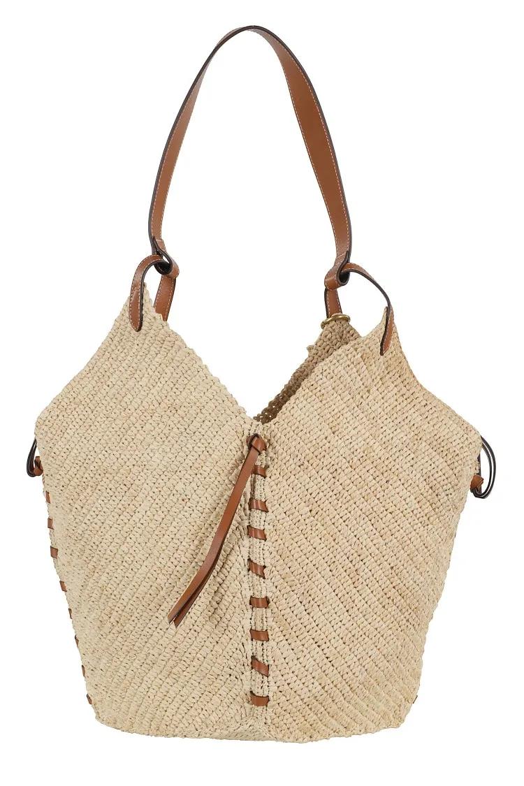 Isabel marant Totes & shoppers Raffia Tote Bag With Cognac Leather Trim in beige