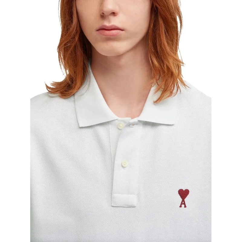 AMI Paris Poloshirt T Shirts & Polo's BFUPL001 760 Weiß(Image 8)