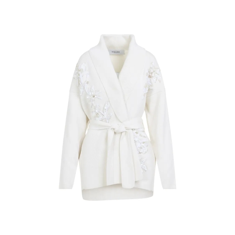 Golden Goose Strickjacke Belted Knit Cardigan White
