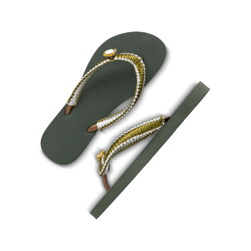 UZURII Flip Flops flip flop Green Macrame Switch dunkel-grün(Image 15)