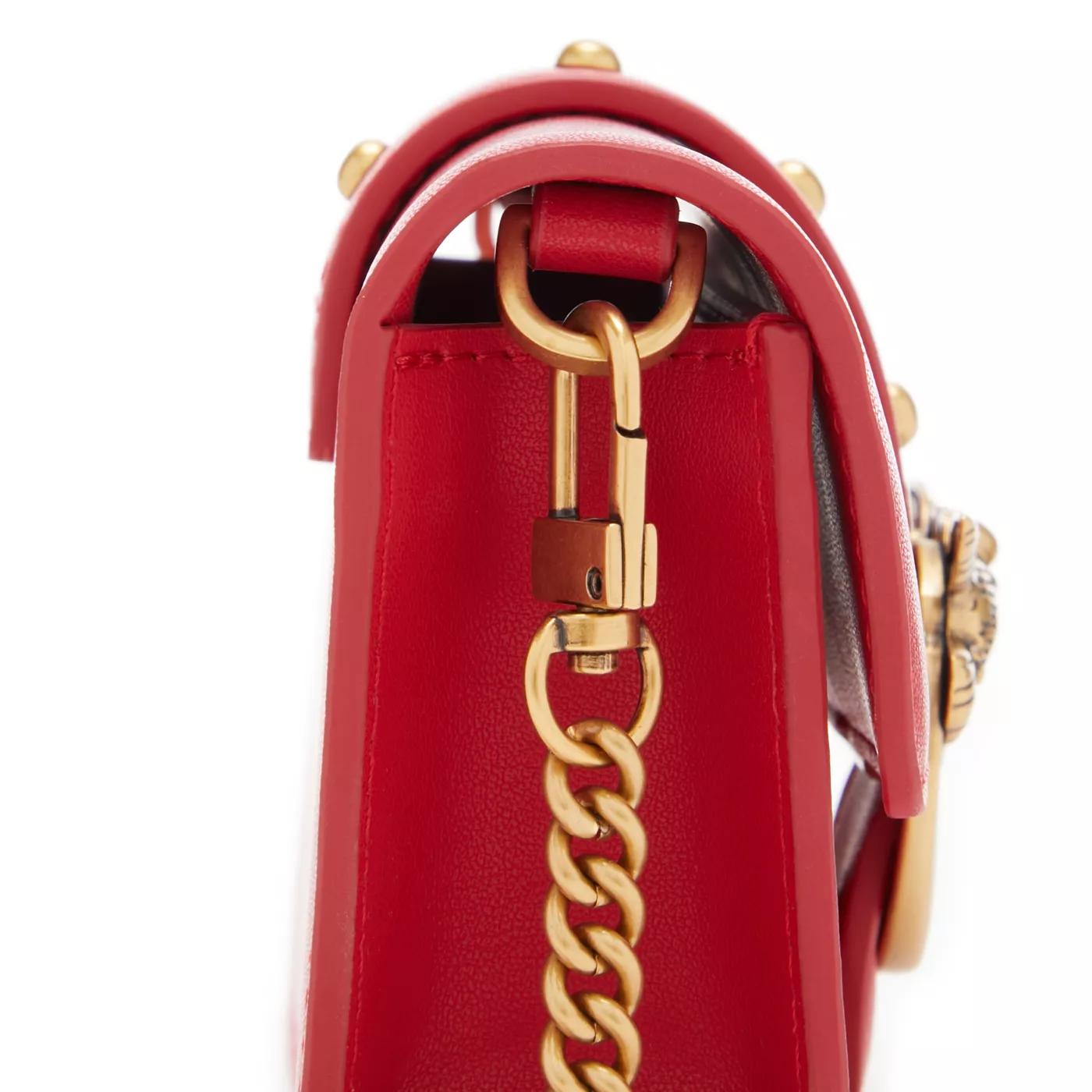 Pinko Crossbody bags Love One Rote Leder Umhängetasche 100064-A0F in rood