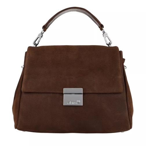 Abro Adria Leather Handle Bag Large Cognac Axelremsväska
