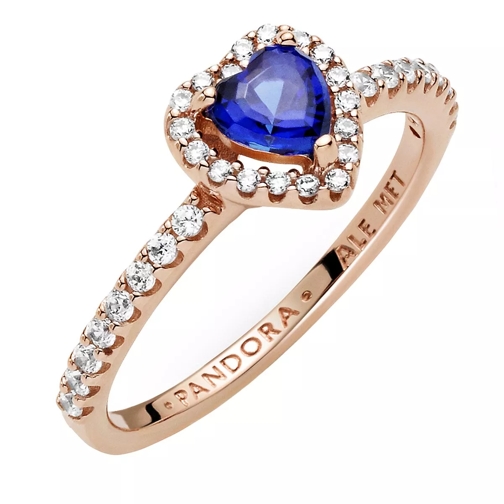 Pandora Funkelndes blaues Erhabenes Herz Ring 14k Rose gold-plated unique metal blend Ring