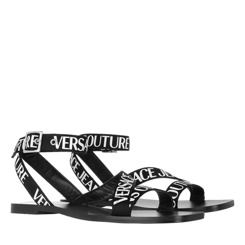 Versace Jeans Couture Ribbon Logo Sandals Black Sandaler