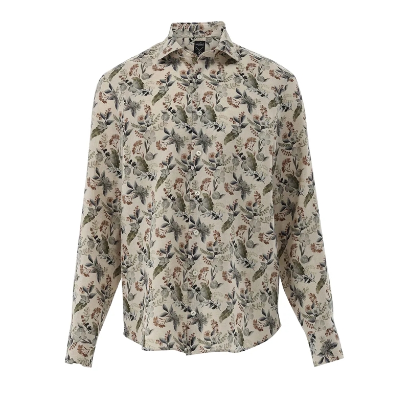 VAN LAACK Hemd Hemd Tailor Fit Druck braun