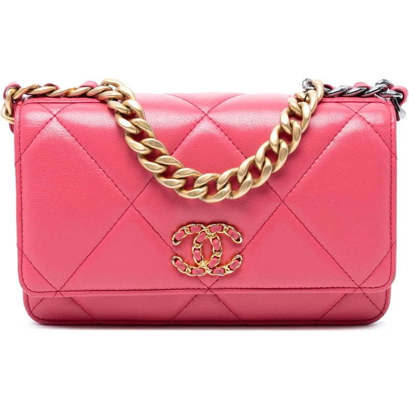 Chanel Sac à bandoulière Quilted Lambskin 19 Wallet on Chain rose
