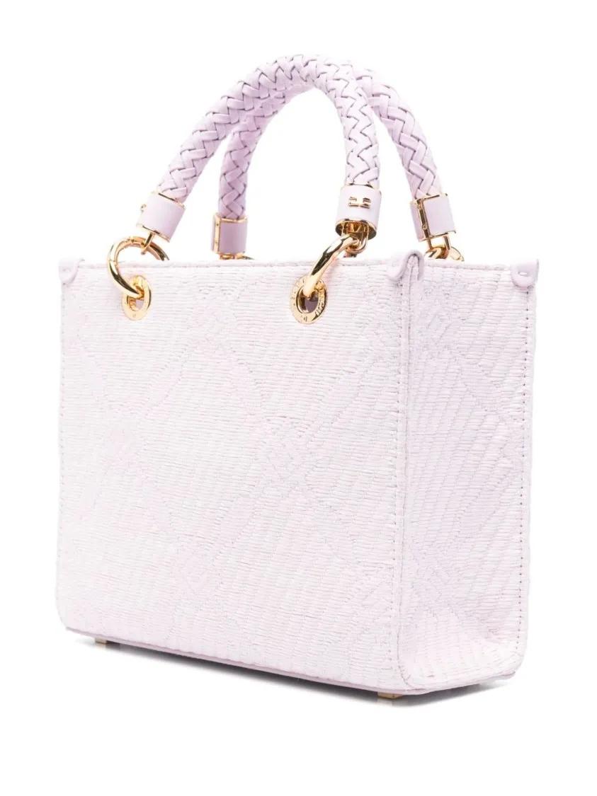 Elisabetta Franchi Crossbody bags Light Purple Textured Handbag With Braided Handles in paars
