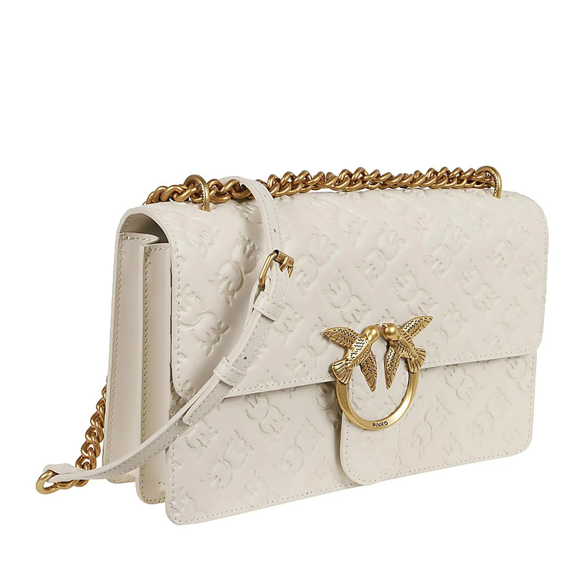 Pinko Shoppers Love Bag In Soft Silk-Like Leather in wit