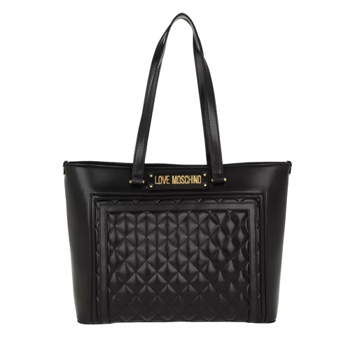 Love Moschino Quilted Pu Mix Shopping Bag Nero Tote