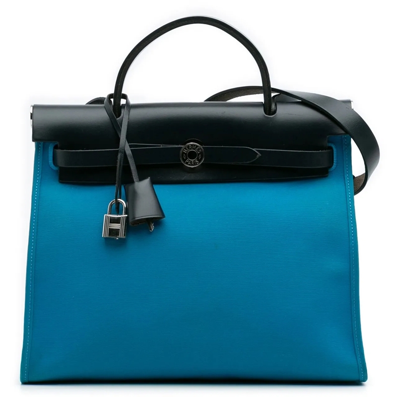 Hermès Sac à bandoulière Toile Herbag Zip 31 blau