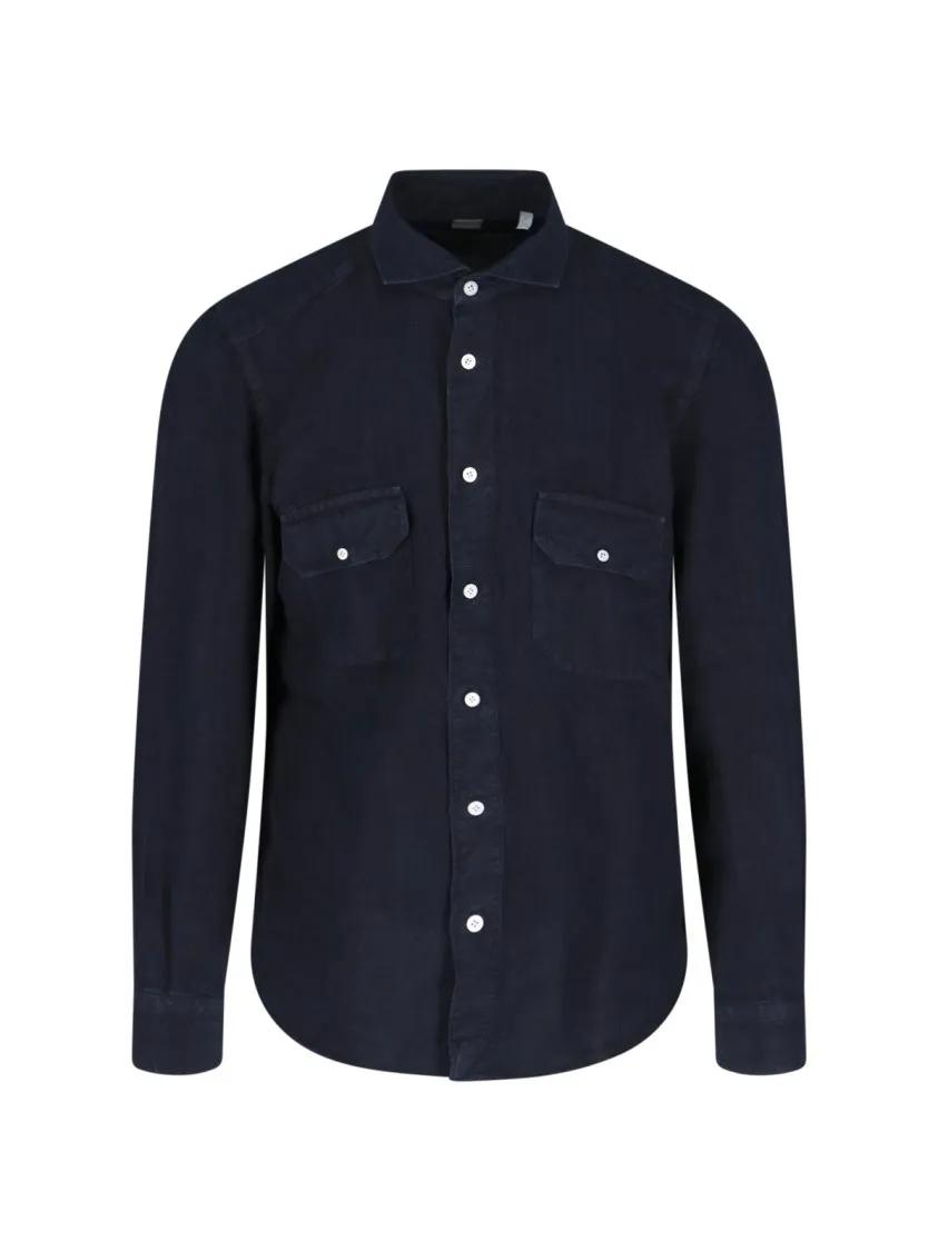 Thumbnail - Finamore - Linen Shirt – Black - Größe XXL - schwarz