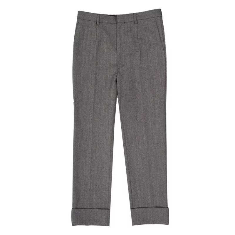 Prada Broek Grey Wool Pants Grey